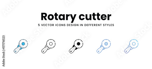 Rotary cutter icons different style vector stock illustration