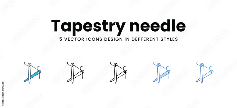 Tapestry needle icons different style vector stock illustration Tapestry needle icons different style vector stock illustration
