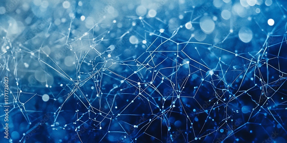 Abstract blue network connection background with bokeh lights. Abstract blue network connection background with bokeh lights.