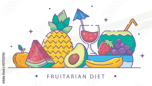An illustration highlighting the concept of a fruitarian diet