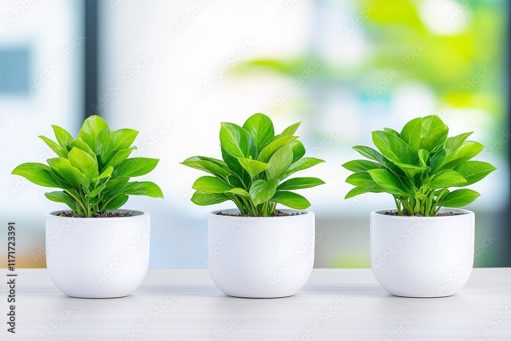 Fototapeta premium Biophilic Design Office Spaces - Workspaces with living green walls and natural light to enhance workplace well-being - AI Generated