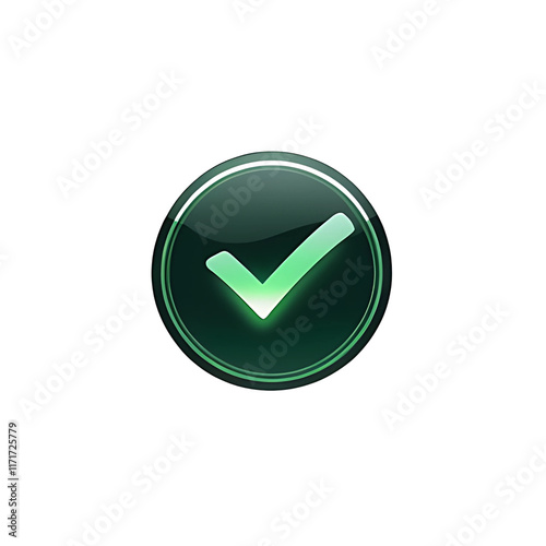 Green Check Mark Icon with Transparent Background