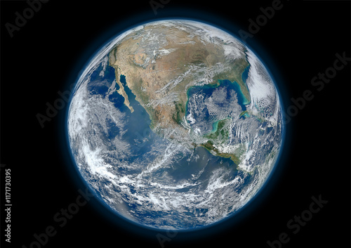 Fototapeta Naklejka Na Ścianę i Meble -  our planet earth 3d render high detailed map
