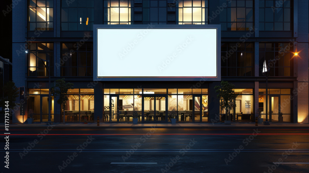 blank billboard on a modern building blank billboard on a modern building