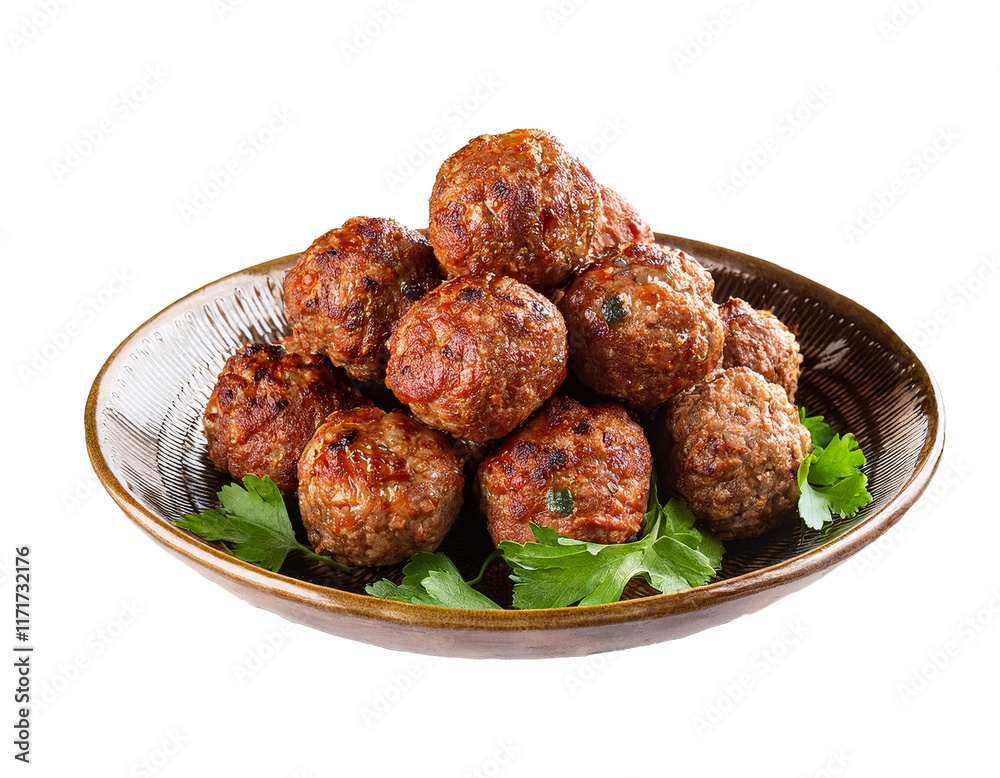 Spicy meatballs isolated on transparent background Spicy meatballs isolated on transparent background