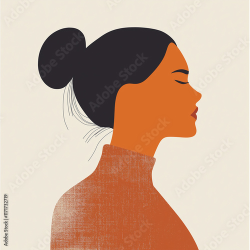 Abstract Woman Icon: Minimalist Stylized Female Figure