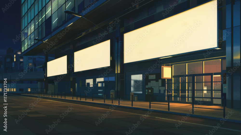 Obraz premium blank billboard on a modern building