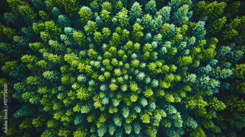 lush tree crowns top view