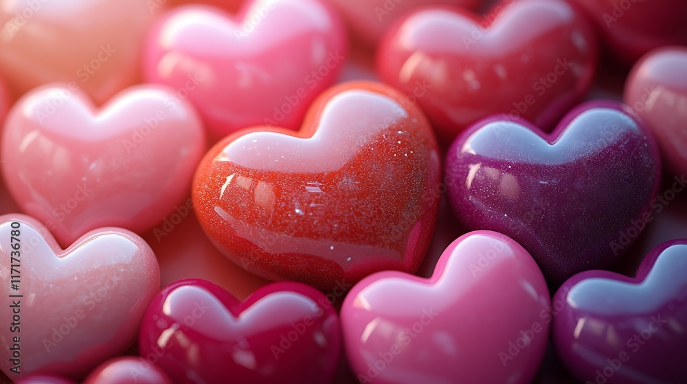Fototapeta premium Cluster of Heart-Shaped Objects