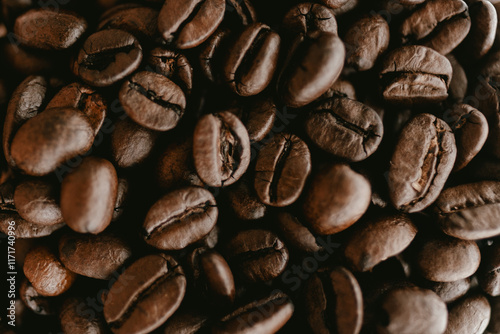 Close-Up of Coffee Beans in Detail