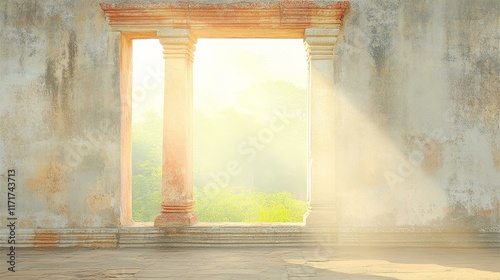 Sun light in old building remains
