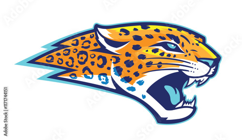 Jaguar or Leopard head stylized