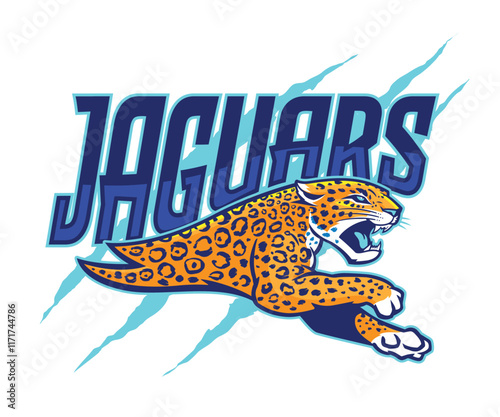 Jaguars T-shirt Design with stylized jaguar and claw marks