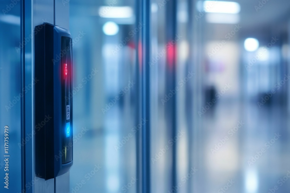 Digital door access control system, illuminated panel. Digital door access control system, illuminated panel.