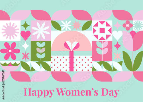 8 March International Women's Day geometric background
