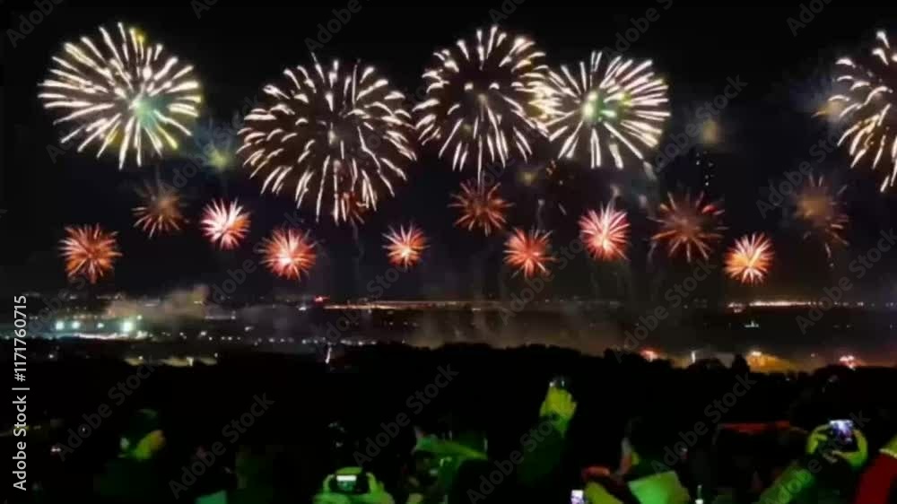 fogos celebrando ano novo 