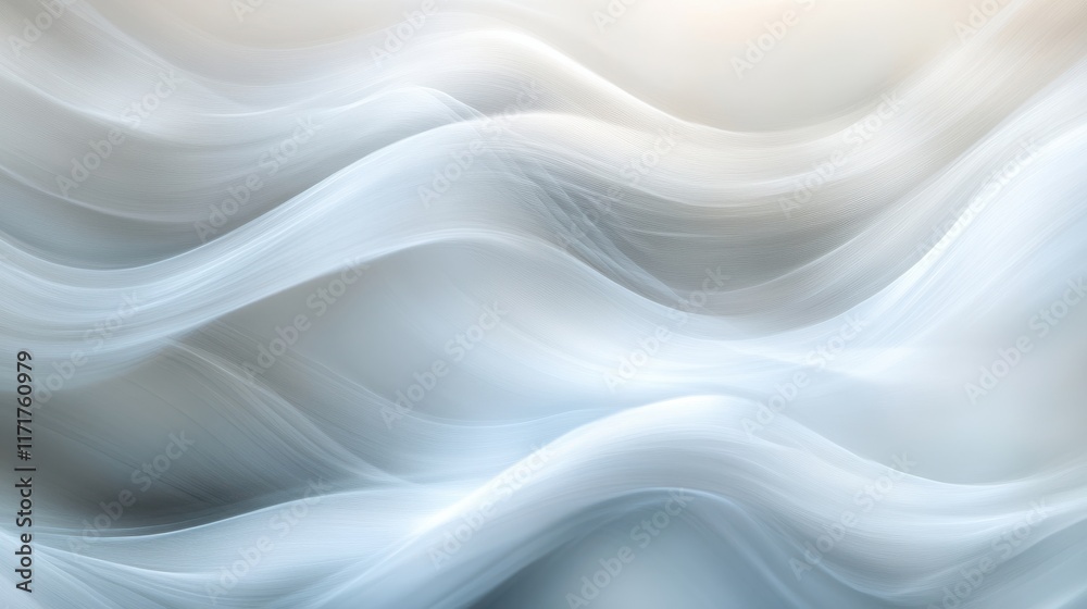 Obraz premium Abstract flowing waves of soft light blue and white hues. Serene and elegant.