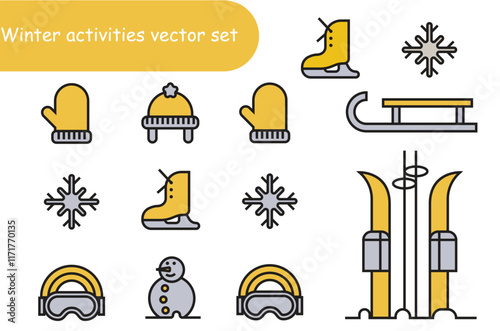 Winter activities vector 