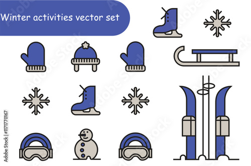 Winter activities vector 