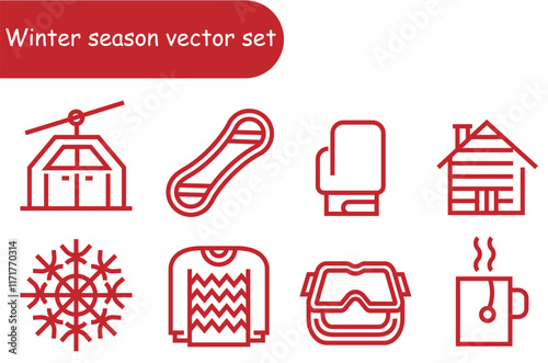 Winter season vector set 