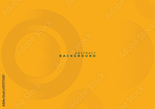 An amber-yellow abstract background featuring swirling circular line patterns.