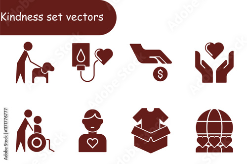 Kindness vector set 