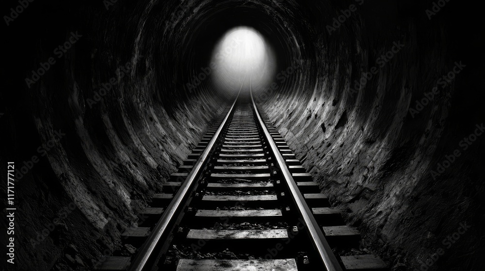 Naklejka premium Tunnel with Light at the End Symbolizing Hope