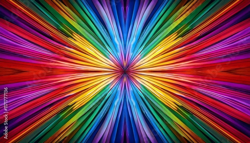 Vibrant rainbow burst of color.  A kaleidoscope of hues.