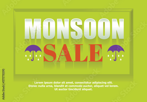 Monsoon sale vector 