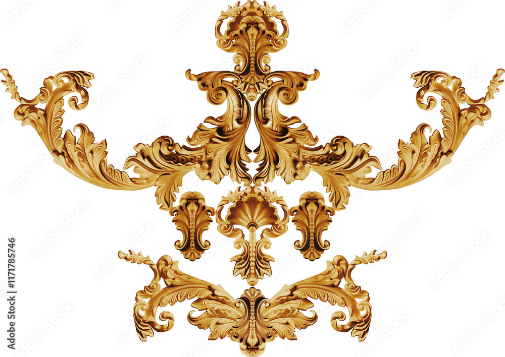 Golden baroque and ornament elements
Golden baroque and ornament elements