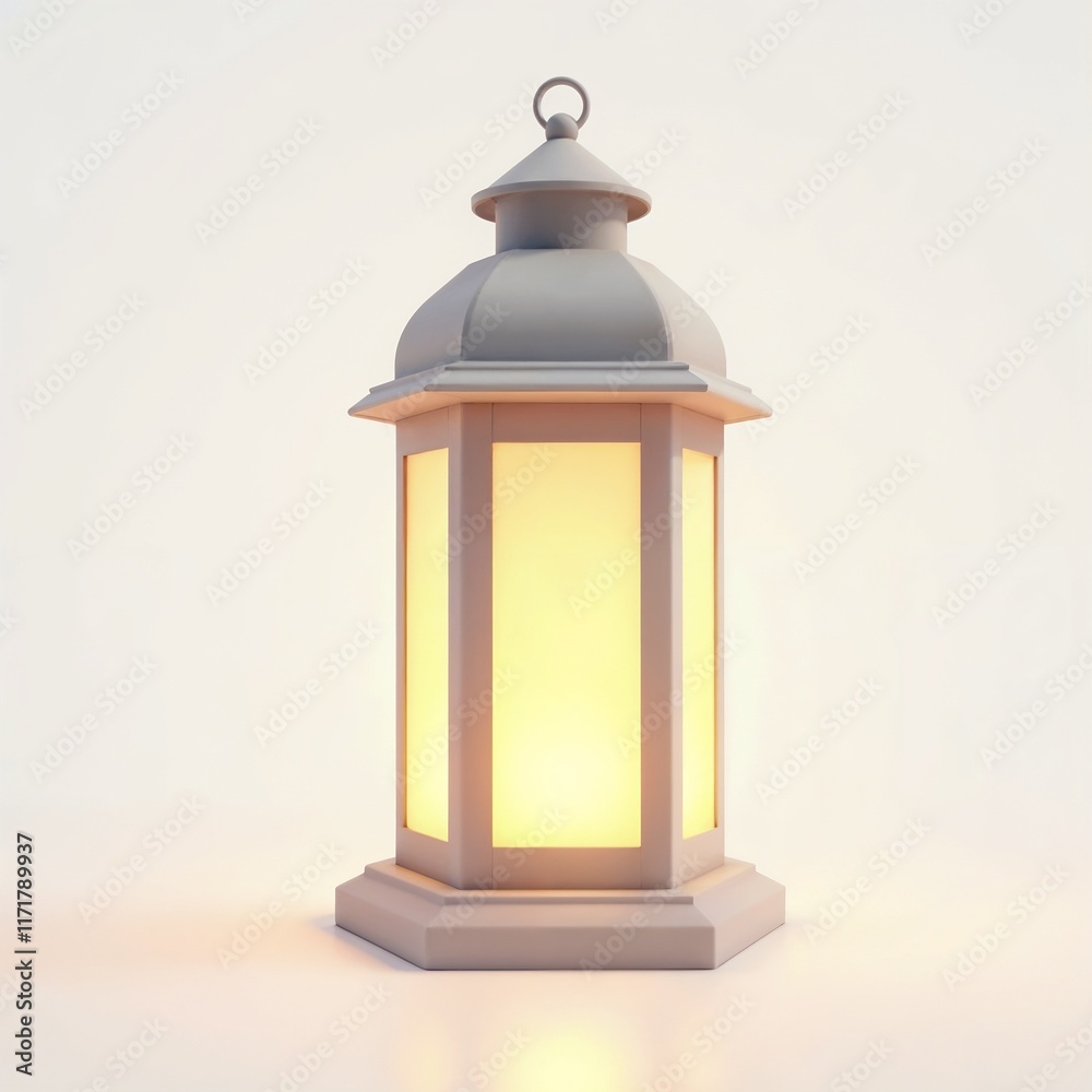 A metallic hexagonal lantern with frosted glass panels glows warmly against a plain light background, showcasing its minimalistic and elegant design. A metallic hexagonal lantern with frosted glass panels glows warmly against a plain light background, showcasing its minimalistic and elegant design.