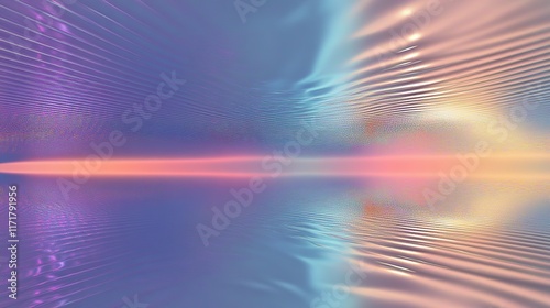 Dreamy landscape with soft gradients, reflecting hues of pink an