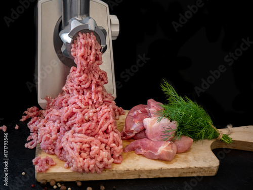 Preparation of fresh minced meat in a meat grinder at home. For cutlets and other dishes.