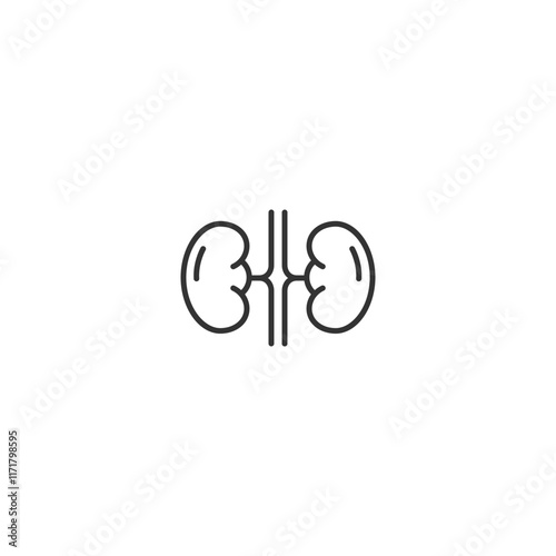 Minimalist kidney icon design for medical and healthcare applications