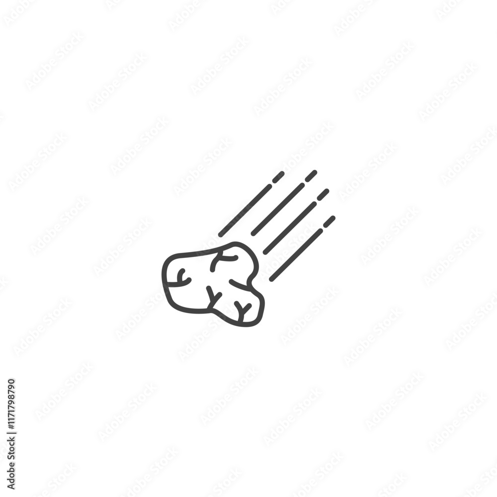 Meteorite icon with simple black and white design on white background Meteorite icon with simple black and white design on white background