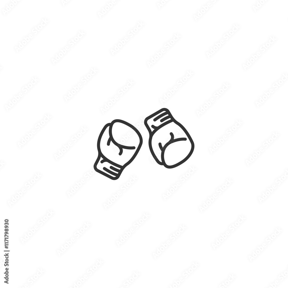 Minimalist line art of boxing gloves on white background Minimalist line art of boxing gloves on white background