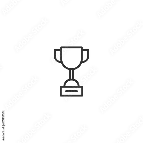 Minimalist trophy icon symbolizing success and achievement in black and white design