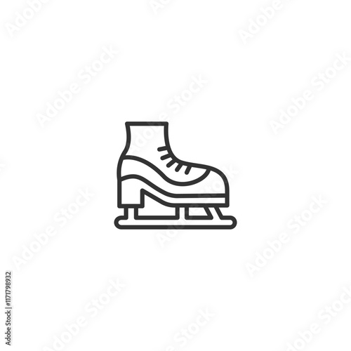 Minimalist ice skate icon - line art design reflecting winter sports and recreation