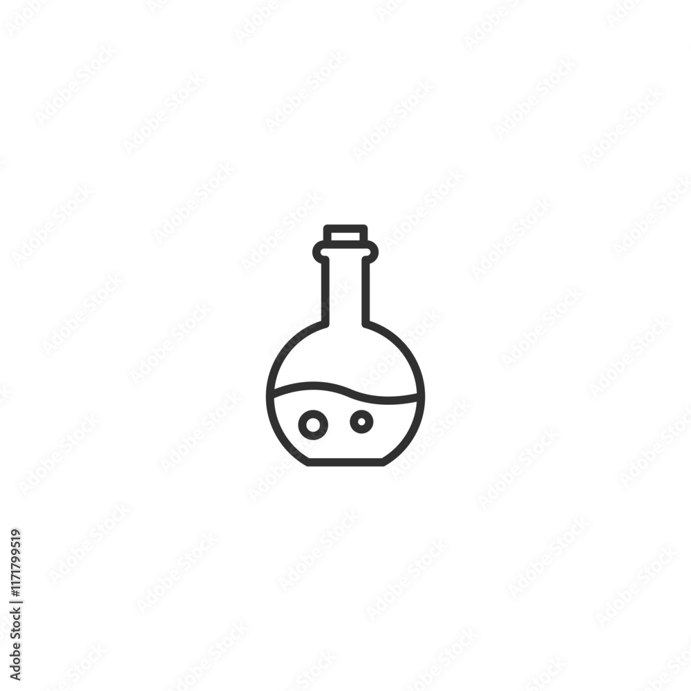 Minimalist science flask icon with simple line design on white background Minimalist science flask icon with simple line design on white background