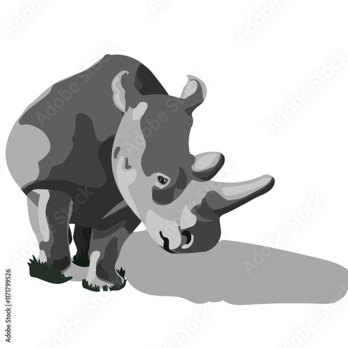 rhino cartoon isolated
