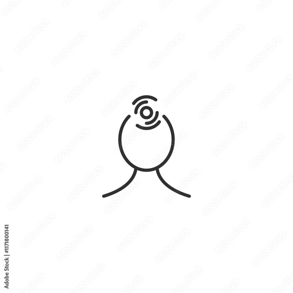 Minimalistic line art of person with wireless signal icon for technology concepts Minimalistic line art of person with wireless signal icon for technology concepts