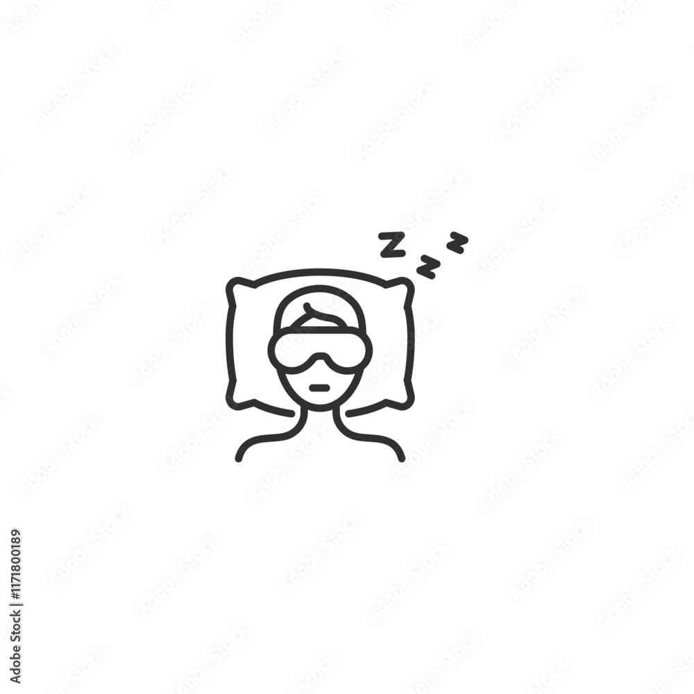 Sleeping woman icon - minimalist design of relaxation and rest Sleeping woman icon - minimalist design of relaxation and rest