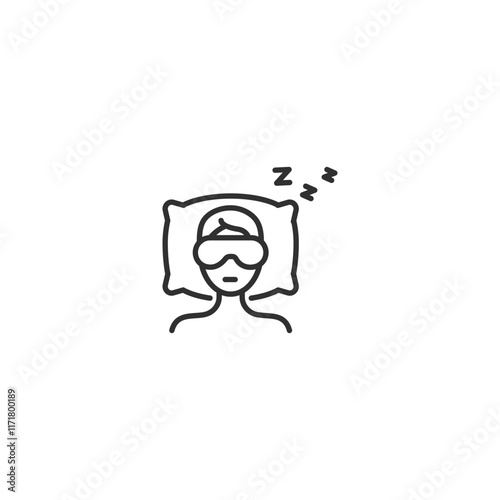 Sleeping woman icon - minimalist design of relaxation and rest