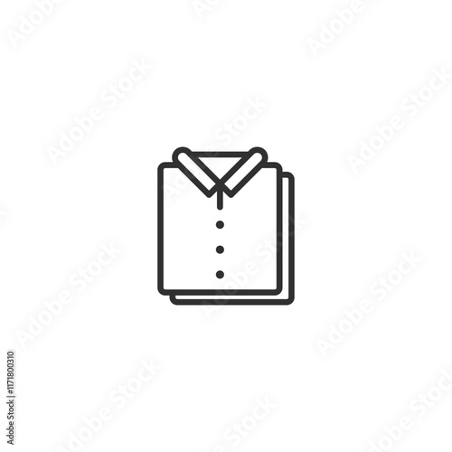 Minimalist line art of a shopping bag with handles and dots on white background