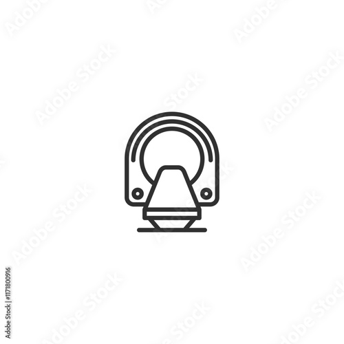 Minimalist mri scanner icon in black and white for medical and healthcare designs