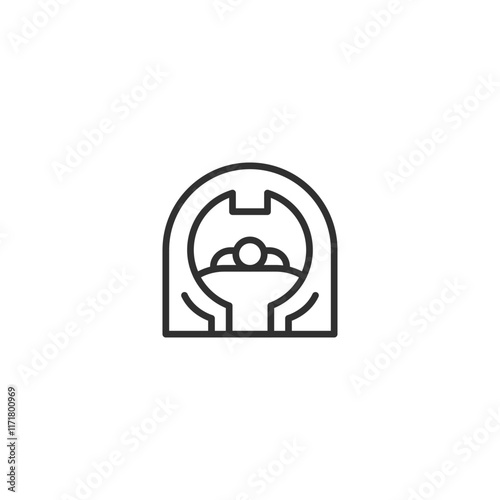Magnetic resonance imaging outline symbol on white background