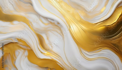 abstract marble gold and white background wedding invitation card backdrop banner ai generated