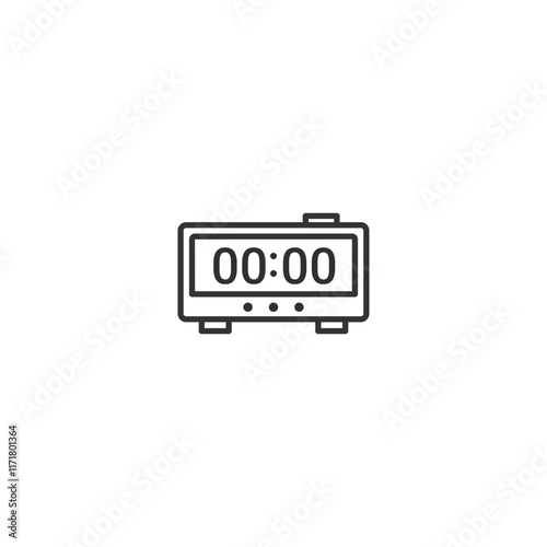 Minimalist digital alarm clock icon showing midnight time