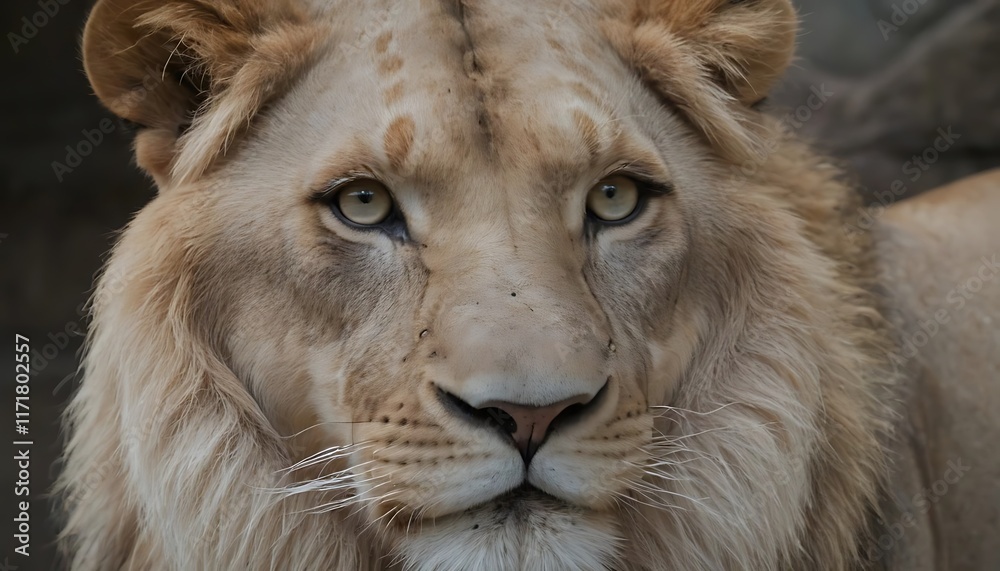 Fototapeta premium Portrait of an african lion -panthera leo- at a zoo- denver, colorado, lion is a king of forest, lion in zoo