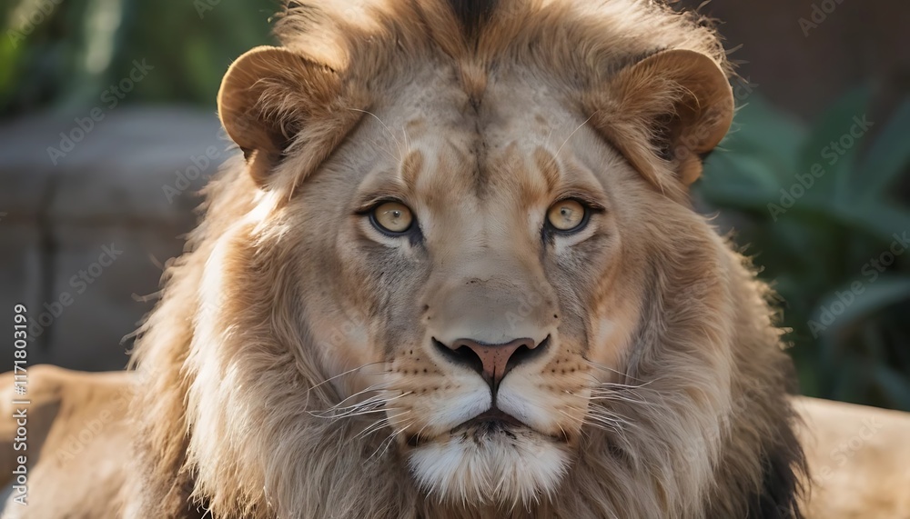 Portrait of an african lion -panthera leo- at a zoo- denver, colorado, lion is a king of forest, lion in zoo Portrait of an african lion -panthera leo- at a zoo- denver, colorado, lion is a king of forest, lion in zoo